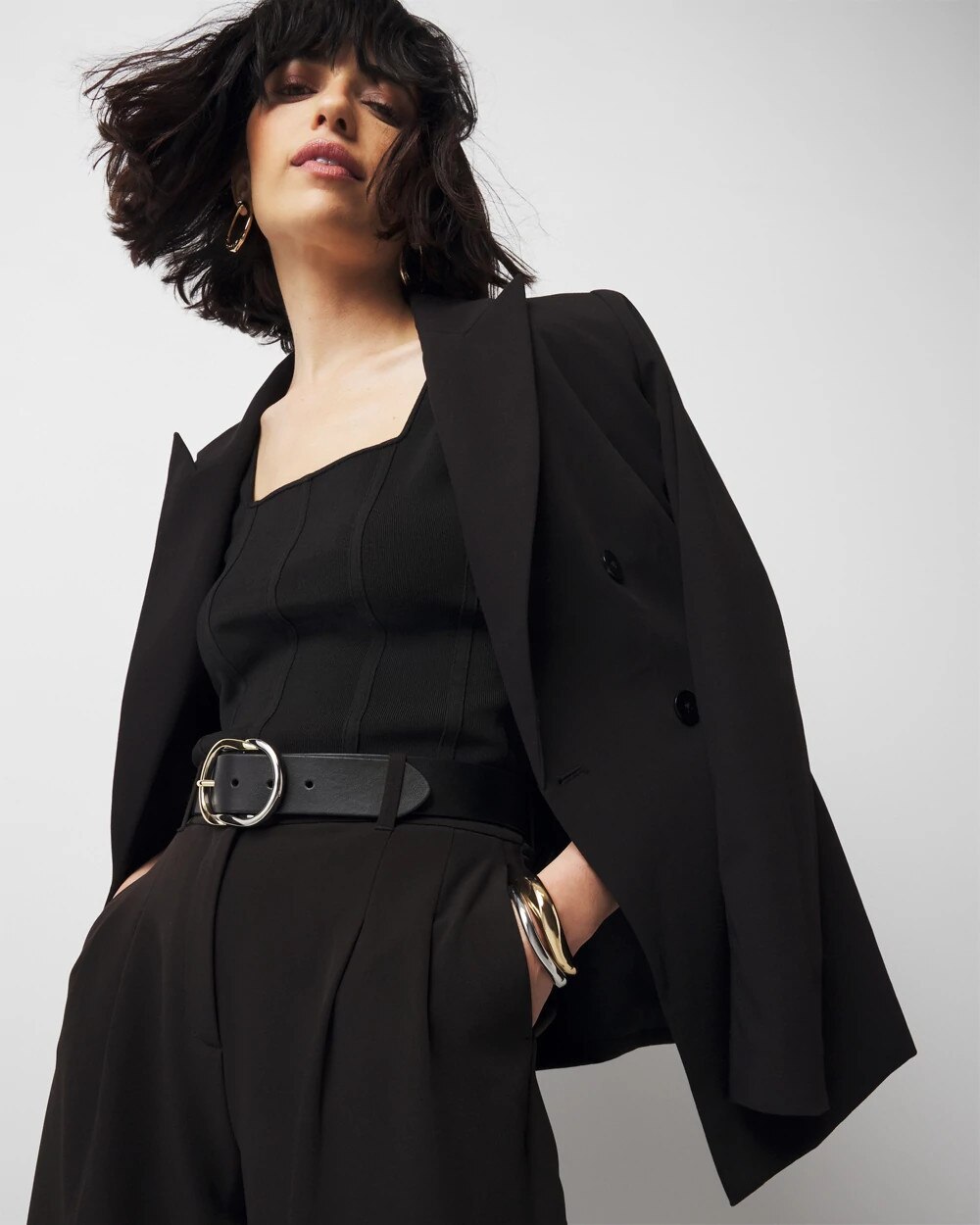 Mixed Metal Buckle Belt | White House Black Market